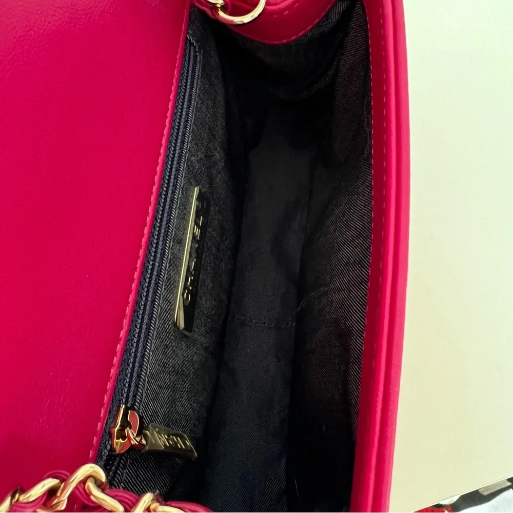 Chanel Lambskin CC Mania Flap Bag in Pink